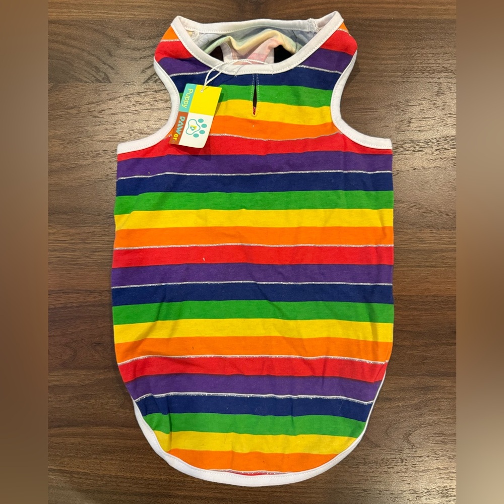 Rainbow Striped Dog Tank Top